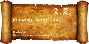 Kutassy Rozália névjegykártya
