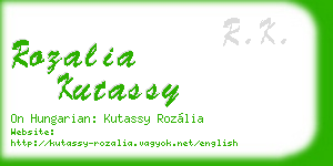 rozalia kutassy business card