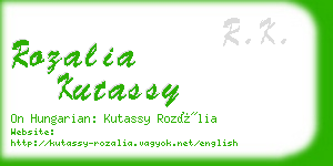 rozalia kutassy business card
